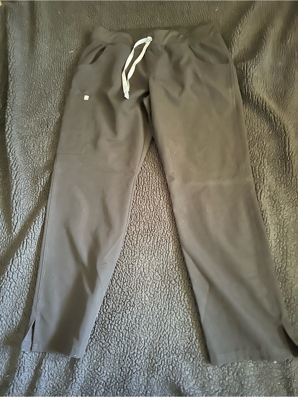 Figs Black Drawstring Scrub Joggers